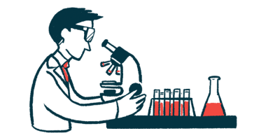 biomarkers in dried blood spots | AADC News | illustration of scientist in lab using microscope
