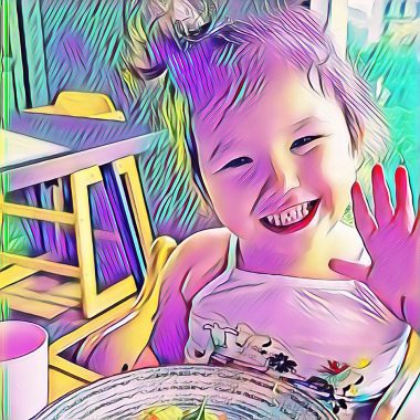 Rare Disease Day | AADC News | a color-filtered photo of Richard's daughter, Rylae-Ann, to mark Rare Disease Day