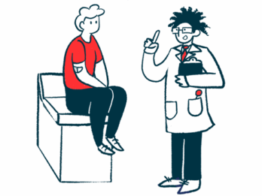 Illustration of a doctor talking to a patient.