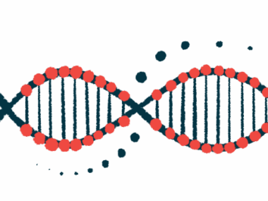 An illustration of a DNA strand highlights its double-helix structure.