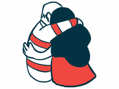 An illustration shows two people hugging.