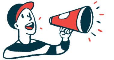 An illustration of a person wearing a baseball cap making an announcement using a megaphone.