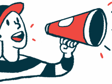An illustration of a person wearing a baseball cap making an announcement using a megaphone.