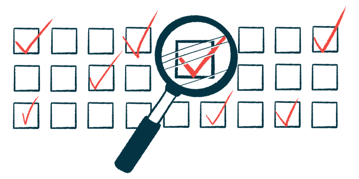 Illustration of a magnifying glass over a checkmarked box.