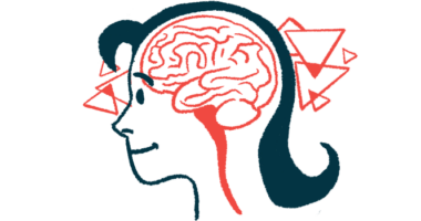 An illustration shows the human brain in profile inside a person's head.