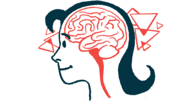 An illustration shows the human brain in profile inside a person's head.