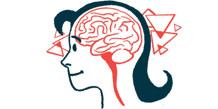 An illustration shows the human brain in profile inside a person's head.