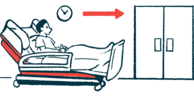 A person reclines in a gurney as they wait to go into an operating room.