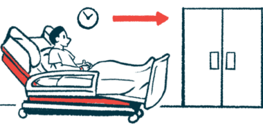 A person reclines in a gurney as they wait to go into an operating room.