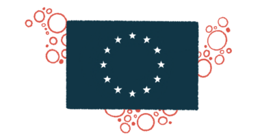 An illustration shows the flag of the European Union.