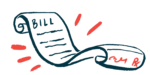 An illustration shows a parchment scroll of a piece of legislation
