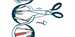 A pair of scissors is shown cutting a DNA strand.